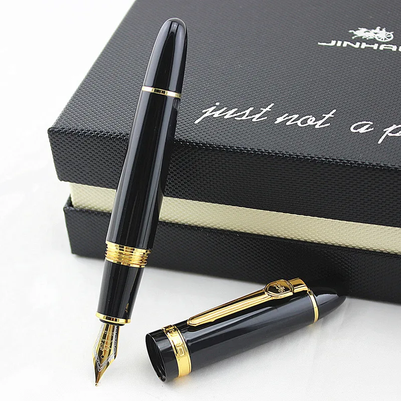 JINHAO 159 Европейский металлическая авторучка иридий средней чернильная ручка NIB, благородный белый Цвет для офиса Бизнес подарок расходные материалы