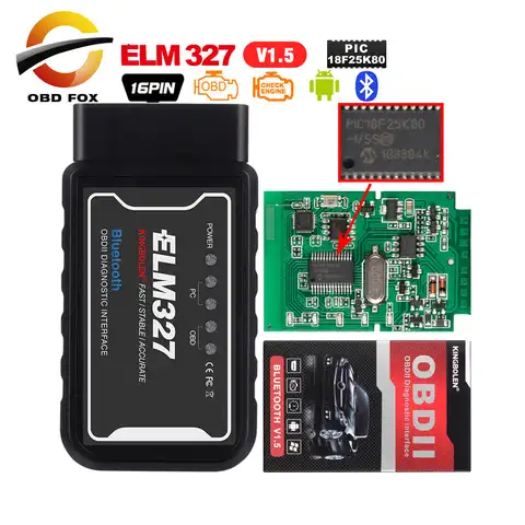 Автомобильный диагностический инструмент ELM327 OBD2 BT/WIFI V1.5 ELM 327 OBD II чип сканера PIC18F25K80 работа Android/IOS/Windows 12 В дизель