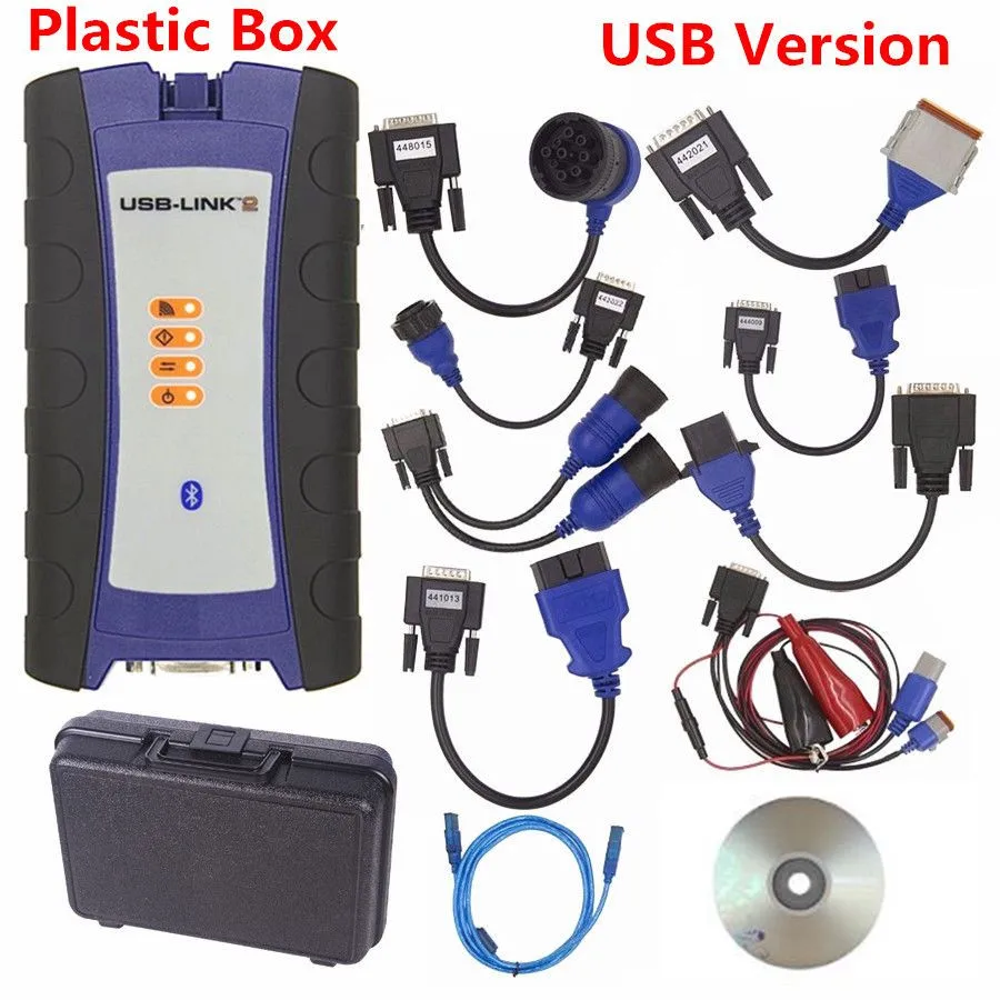 USB PLASTIC Новейший NEXIQed 2 USB Link дизельный тяжелый грузовик диагностический инструмент NEXIQed USB/Bluetooth USB ссылка грузовик полный набор DHL - Цвет: USB PLASTIC