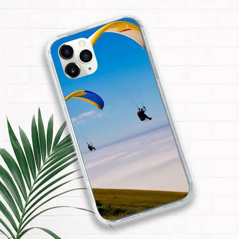 

landscape Sports Paragliders Phone Case Transparent for iPhone 11 12 mini pro XS MAX 8 7 6 6S Plus X 5S SE 2020 XR
