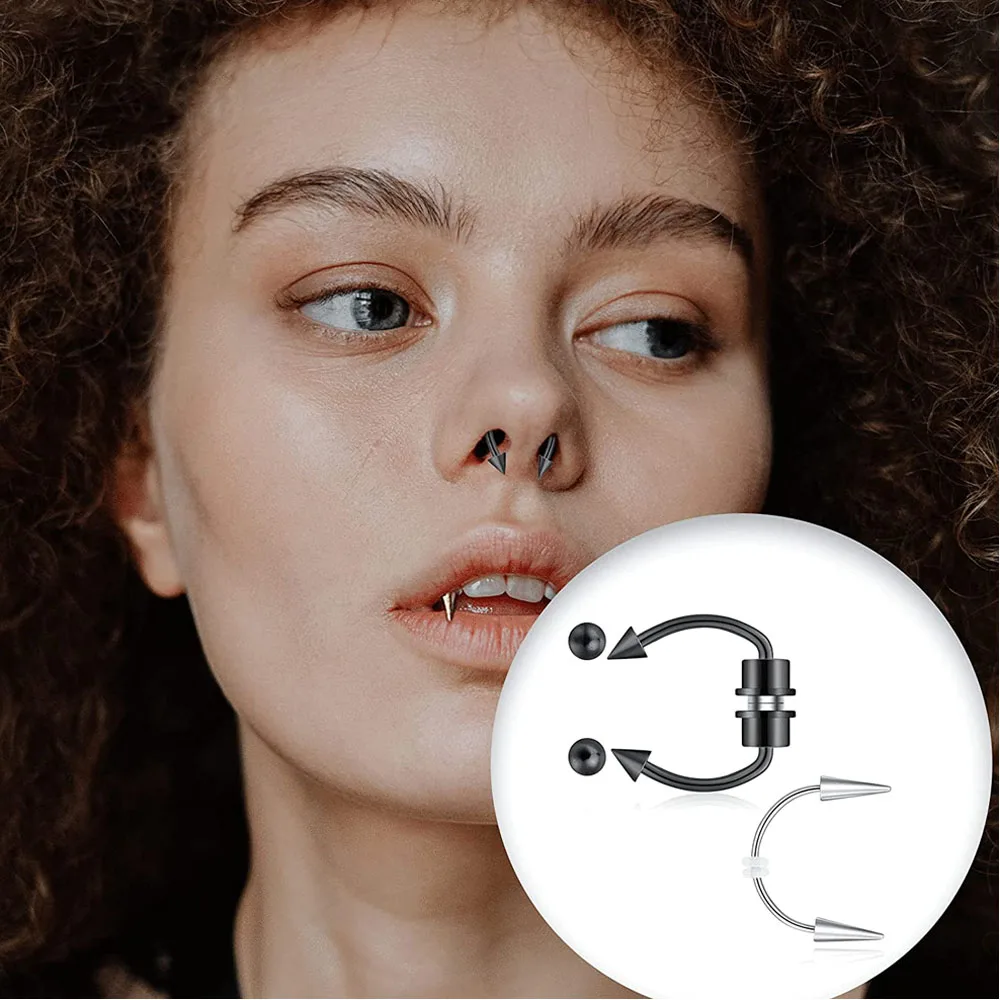 Серьги-кольца из нержавеющей стали для пирсинга ювелирные украшения с улыбкой