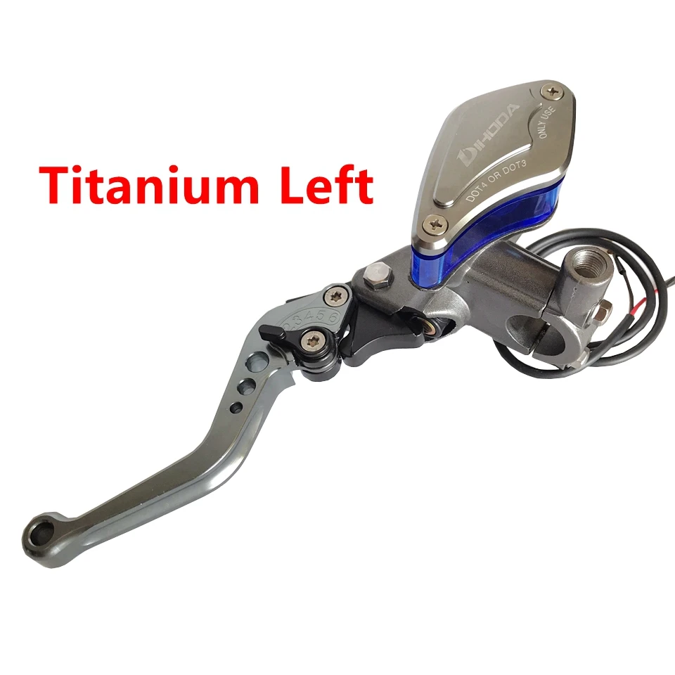 Titanium Left Мотоцикл 7/" 22 мм сцепления тормозной гидравлический насос главный цилиндр Тормозной сцепления рычаги для HONDA KAWASAKI SUZUKI YAMAHA - Цвет: Titanium Left