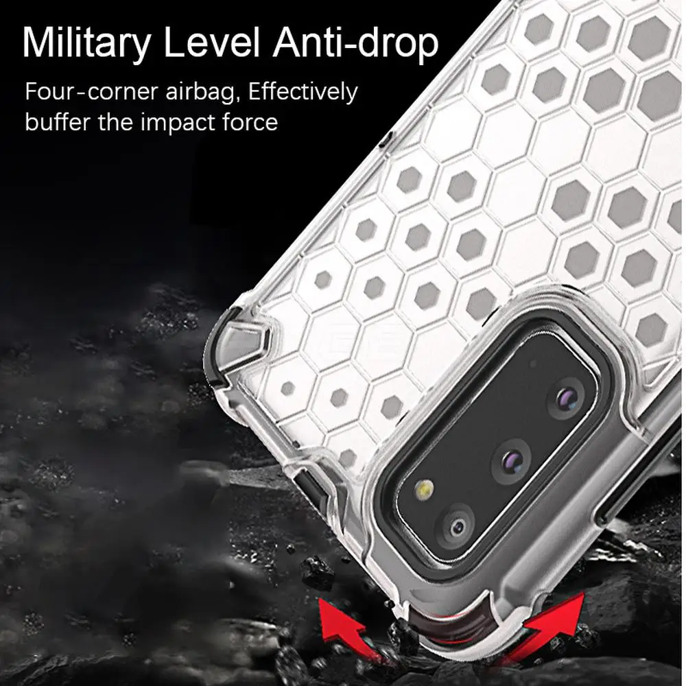 

Shockproof Hybrid Armor Case for Samsung Galaxy Note 20 Ultra A50 A70 Honeycomb Cover for Samsung A51 A71 S20 S10 Plus A21S A40