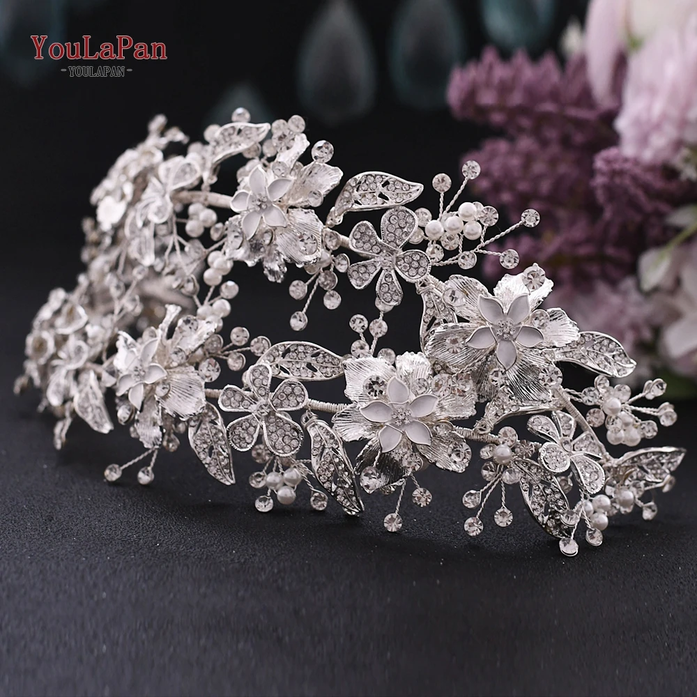 

TOPQUEEN HP283 Forehead Wedding Hair Accessories Pageant Crowns Big Rhinestone Headband Crystal Hairbands Bridal Hair Piece