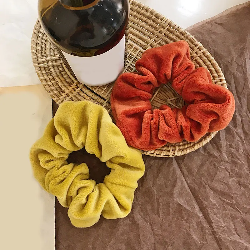 Однотонные толстые бархатные резинки для волос эластичные резинка хвоста