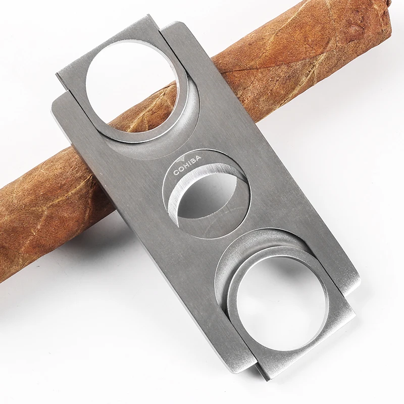 Новинка 1 шт. двойные лезвия резак для сигар из нержавеющей стали карманные