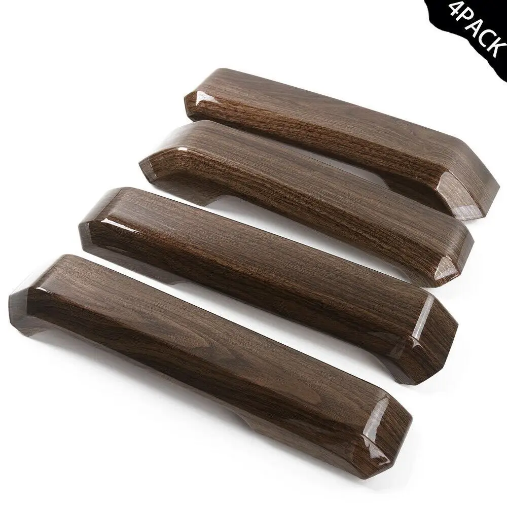 

4pcs/set Interior Door Handle Cover Trims Decor Wood Grain For 15-19 Models F150 Modified for 2015-2018 for Ford