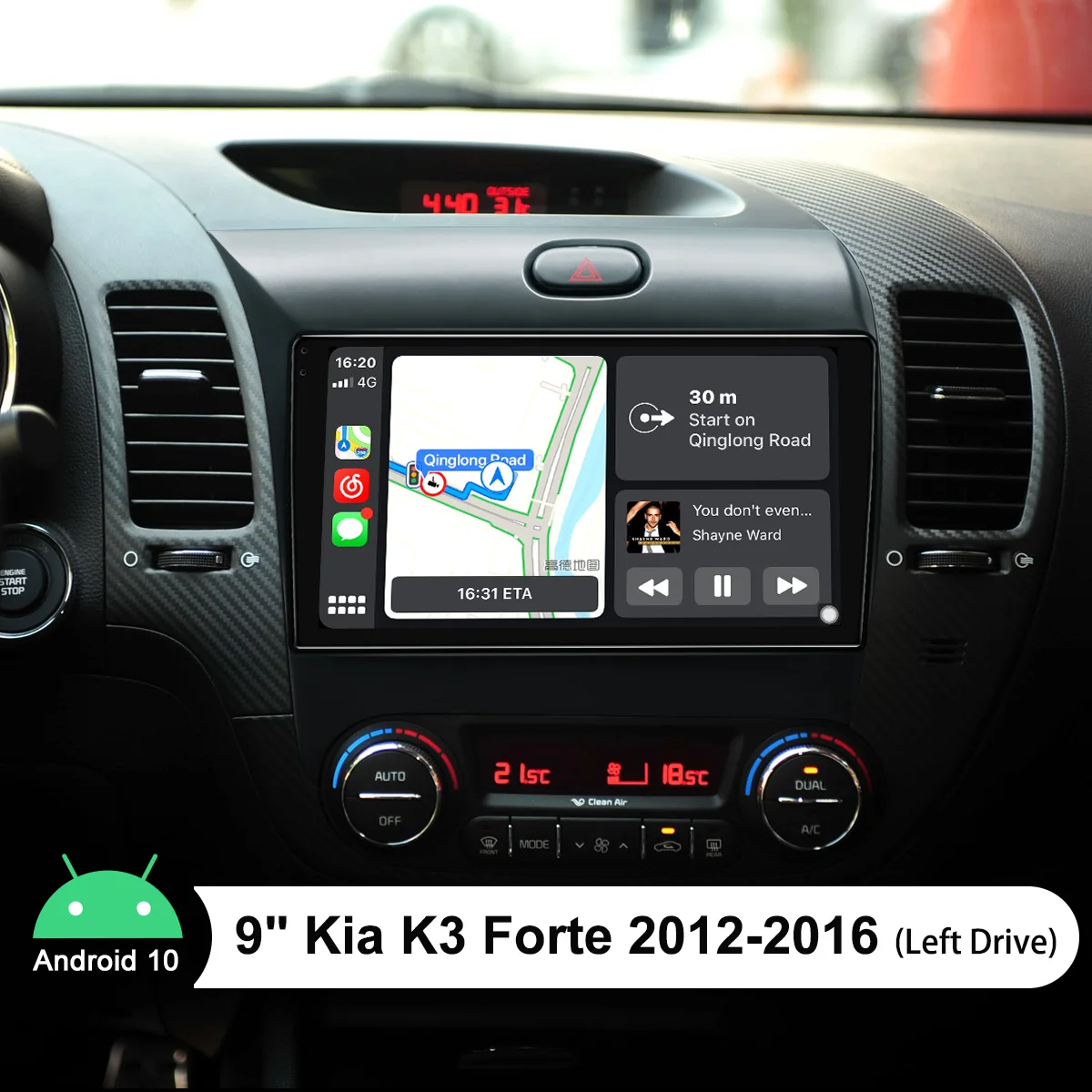 

NEW Android 10.0 Head Unit Car Radio Stereo 9 Inch WiFi Bluetooth With Steering Wheel 1280*720 For Kia K3 2012-2016(Left Drive)