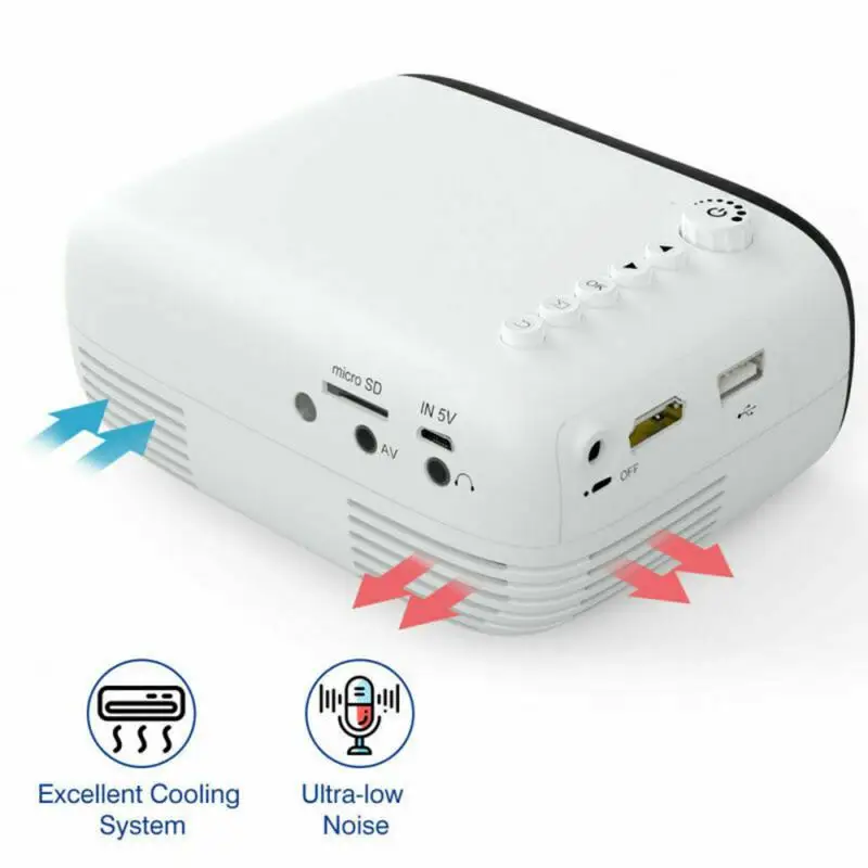 Светодиодный мини-проектор 1080P для смартфона домашнего кинотеатра сотового