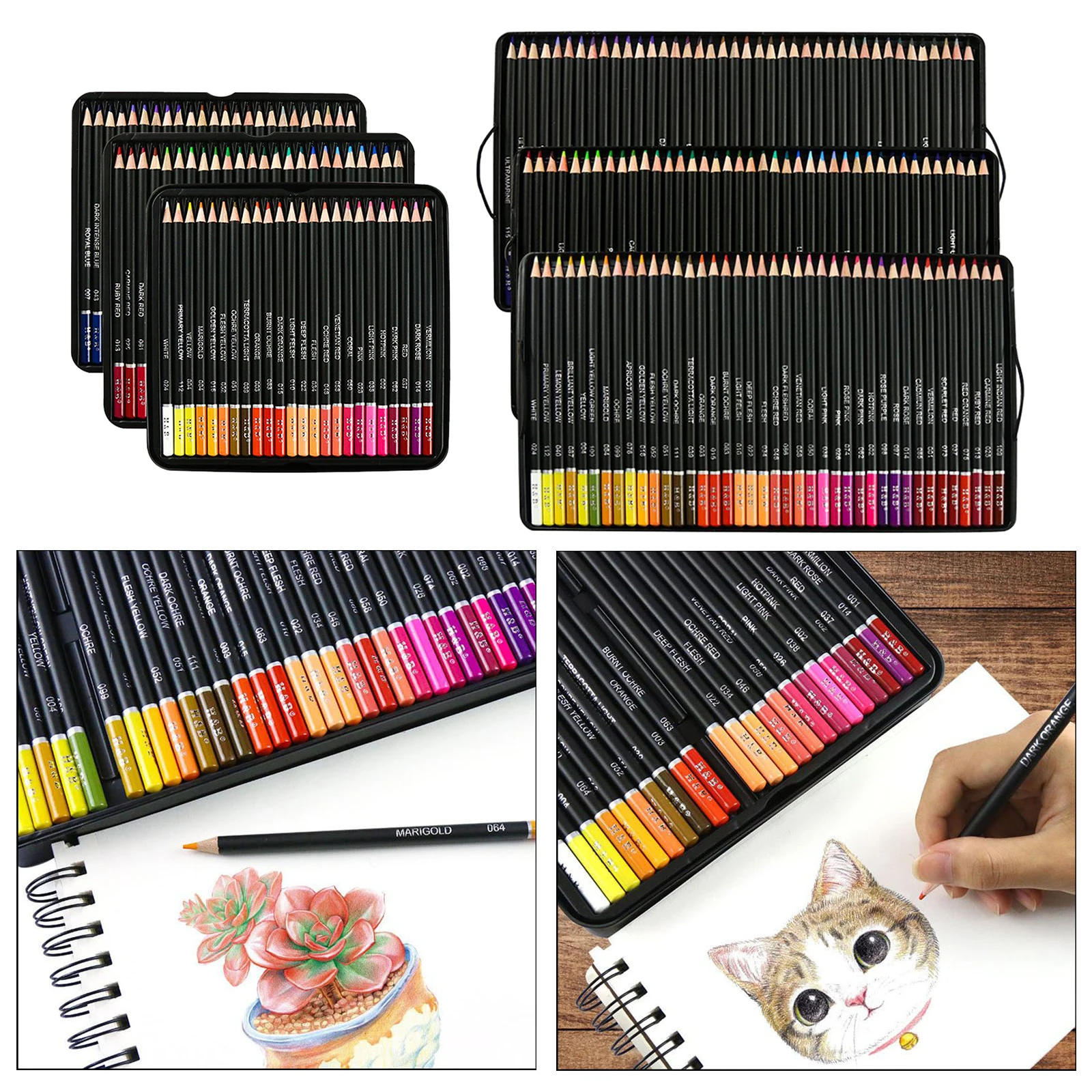 

72/120Pack Colored Pencils Sketching Drawing Painting Kit Art Supplies