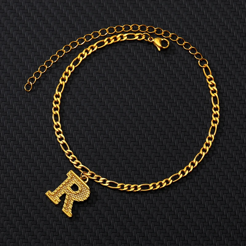 A-Z, начальная анклет с буквами для женщин, нержавеющая сталь, Золотая цепочка, браслет на ногу, мужские алфавитные украшения для ног, цепочка на ногу, Рождество