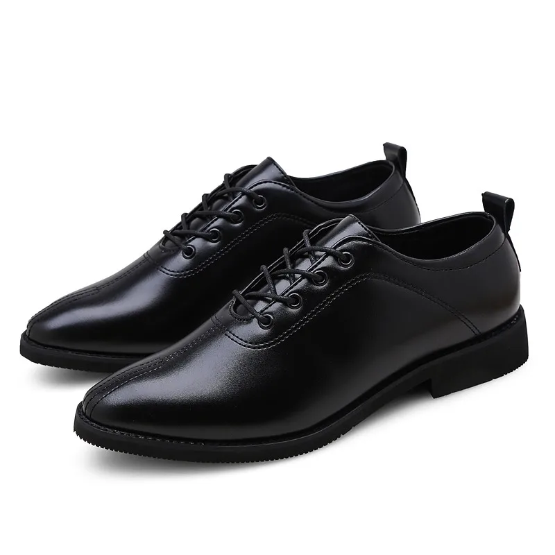 Luxury Italian Leather Shoes Men New Fashion Lace Up Brown Black Wedding BusinessFormal Oxfords *189 | Обувь