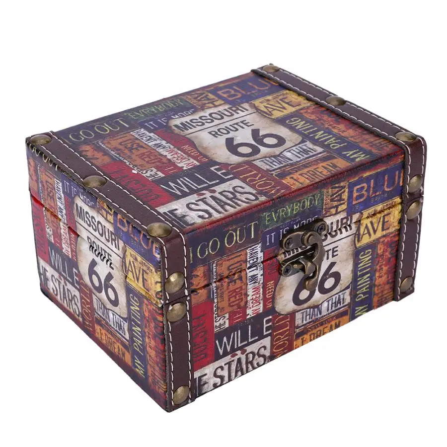 Винтаж Ретро деревянный ящик с замком контейнер для хранения коробка брелок