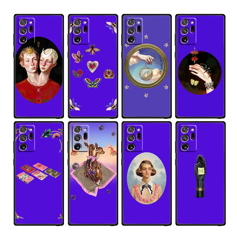 

Blue patten fashion Soft Shockproof Black Phone Case For Samsung Galaxy Note 20 Ultra 10 Plus 5G M62 M60S M52 Capa