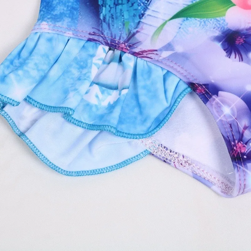 Цельный купальник для маленьких детей девочек с изображением Эльзы Анны и