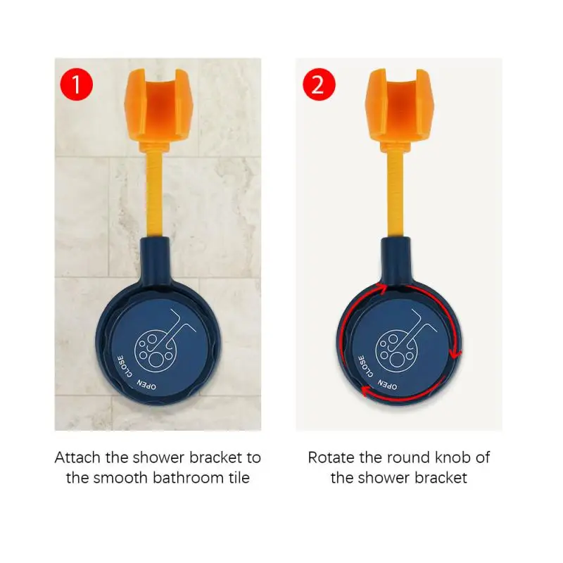 

Bathroom shower hook free punching seamless adjustable fixed base shower accessories creative shower rack strong bear capacity