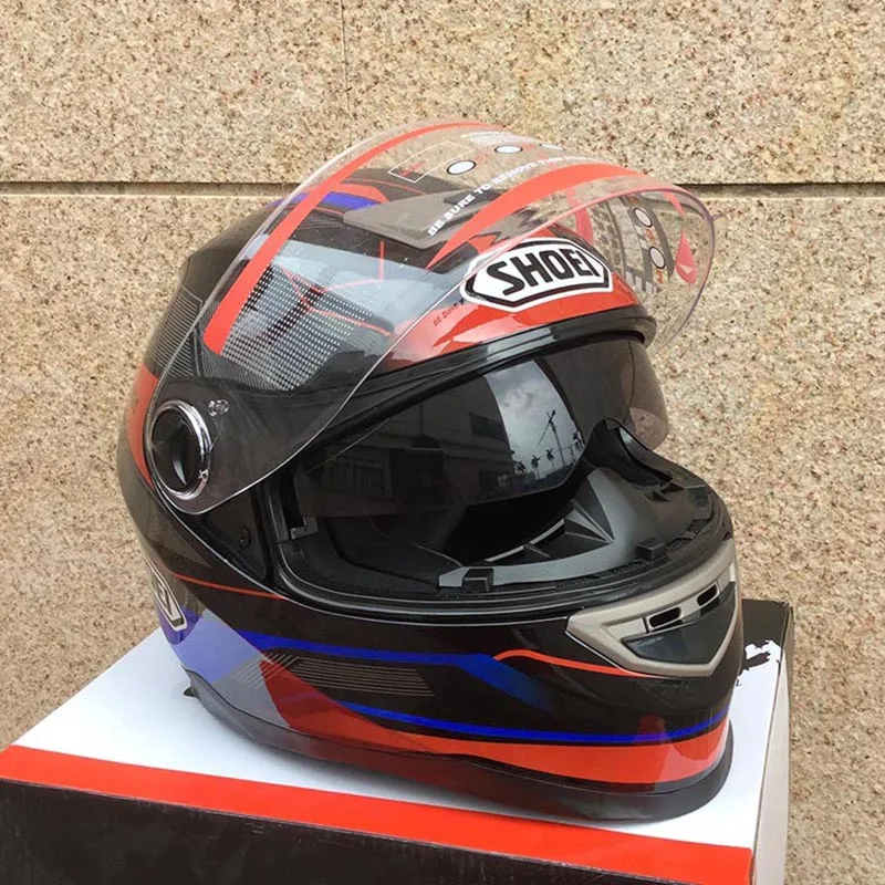 Шлем мотоциклетный с открытым лицом для мужчин и женщин двойными стеклами |