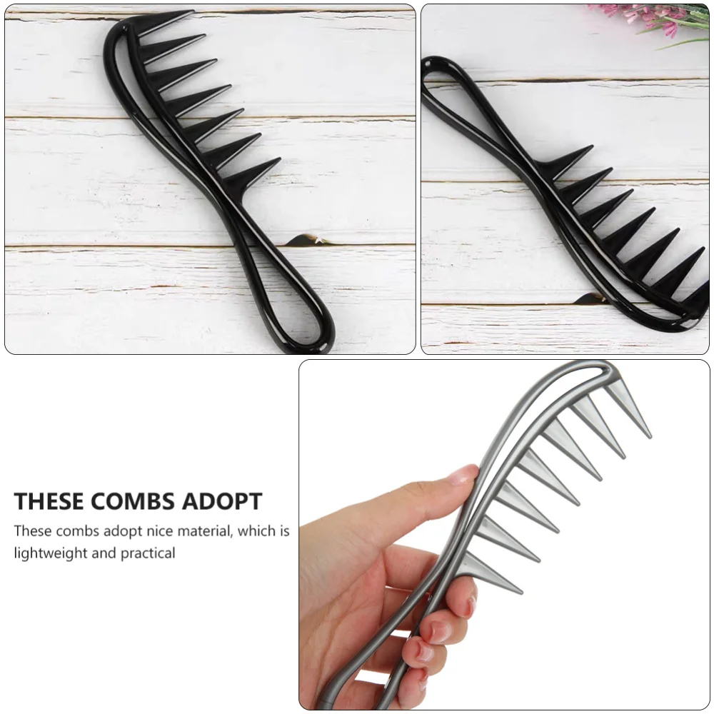 

6Pcs Wide Tooth Comb Detangle Comb Curly Hair Hairdressing Comb for Home
