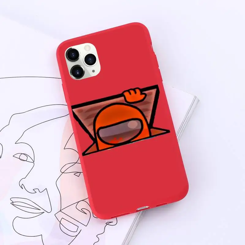 

Funny among us hot game Phone Case Candy Color for iPhone 11 12 pro XS MAX 8 7 6 6S Plus X 5S SE 2020 XR