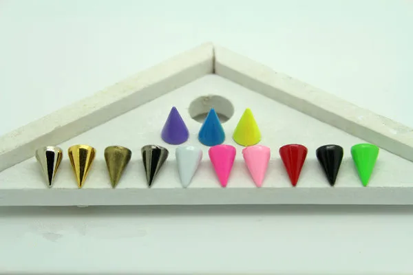 Модные металлические шипы 10 мм мятно-зеленый/оранжевый и все цвета заклепки