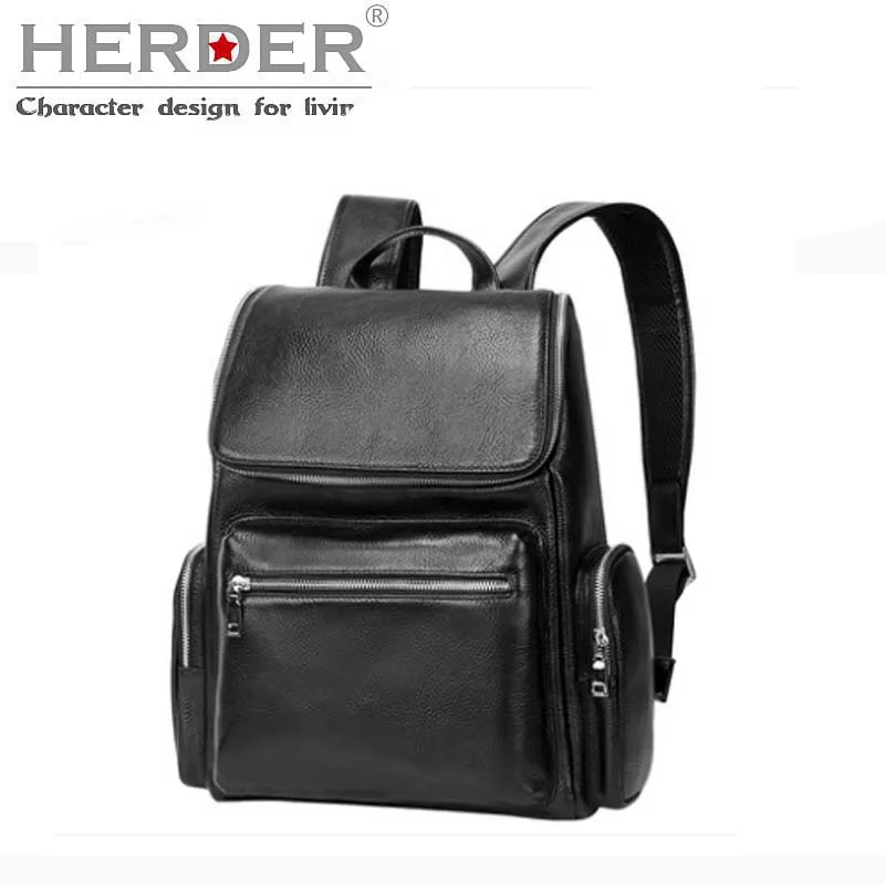 Рюкзак HERDER мужской из первого слоя воловьей кожи модный брендовый вместительный