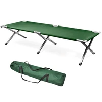 outdoor portable folding camping cot bed with carry bag hiking fishing chair bed 600d pvc oxford steel frame