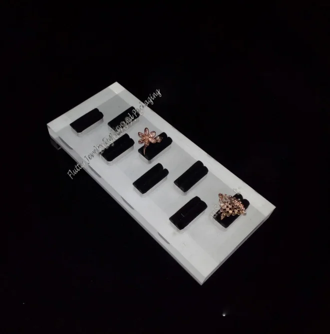 

Превосходный белый акриловый держатель для кольца с 8 слотами, подставка для колец, органайзер для колец, демонстрационный кейс, подставки д...