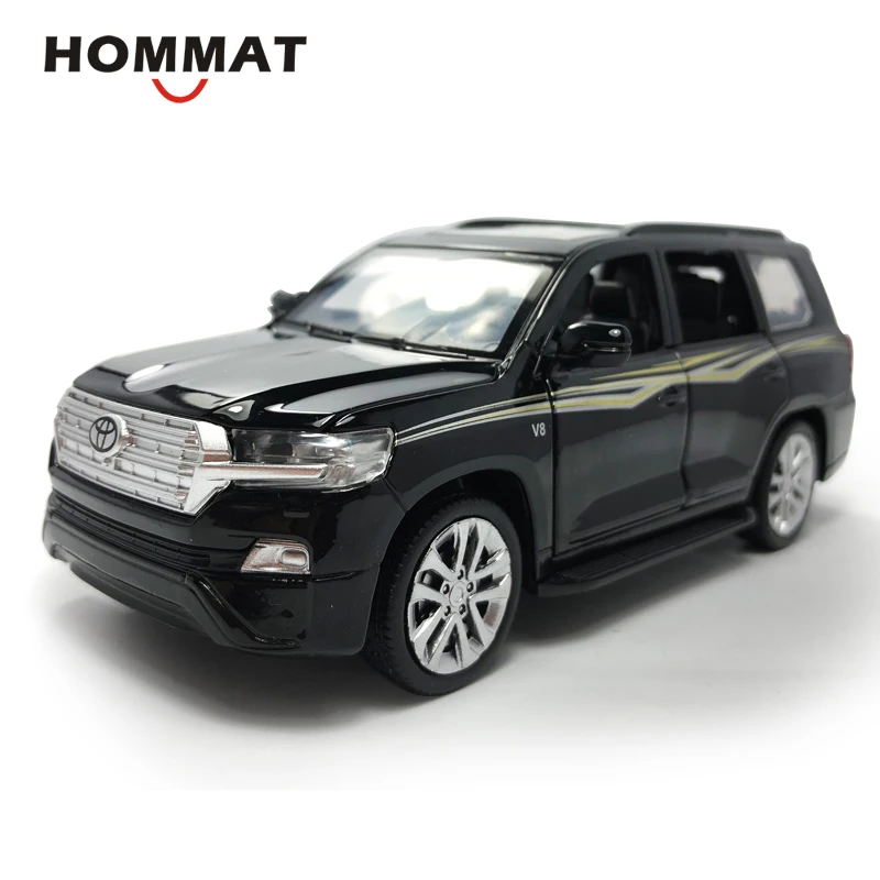 Black with box Hommate 1:32 Toyota Land Cruiser SUV металлическая Игрушечная машина из сплава модельные листы-и-игрушки-модели автомобилей Подарочные игрушки для детей мальчиков автомобилей - Цвет: Black with box