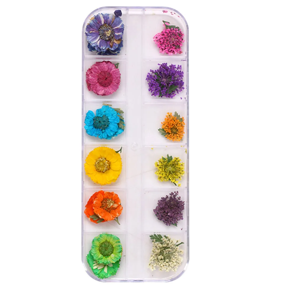Лучшие Настоящие сушеные цветы 3D дизайн декора ногтей DIY Советы Маникюр 12