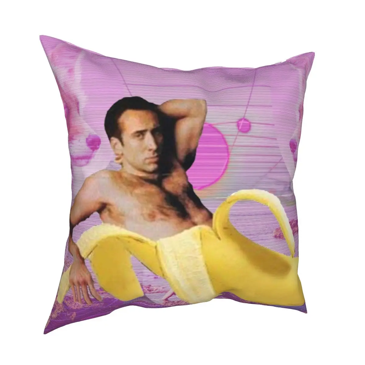 

Nicholas Cage Banana Vaporwave Pillow Cases Summer Funny Meme Cushion Covers Creative Zippered Decor Pillowcase for Seat 18'