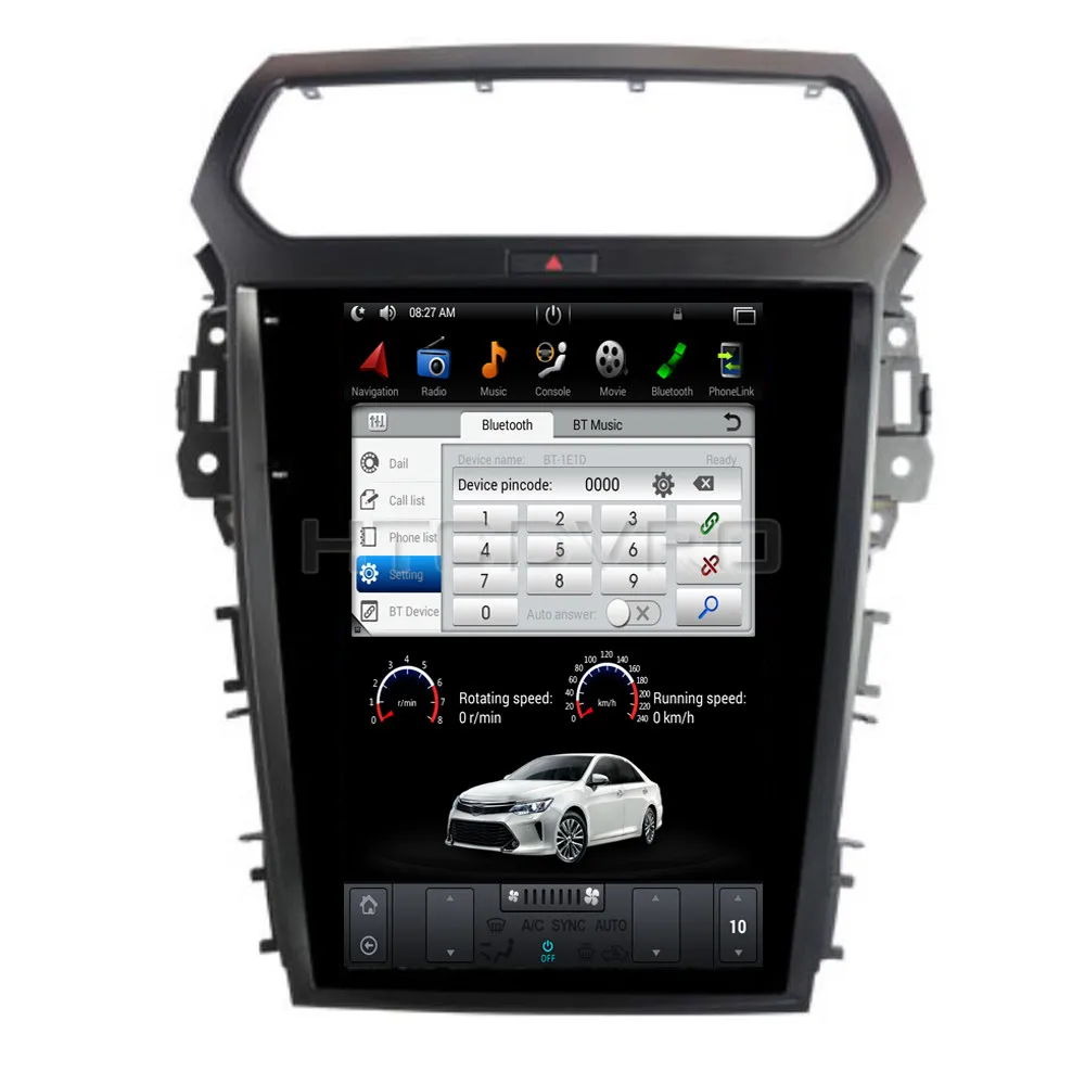 YMODVHT 12 1 дюймов Telsa стиль вертикальный экран четырехъядерный Android 7 2 Гб RAM