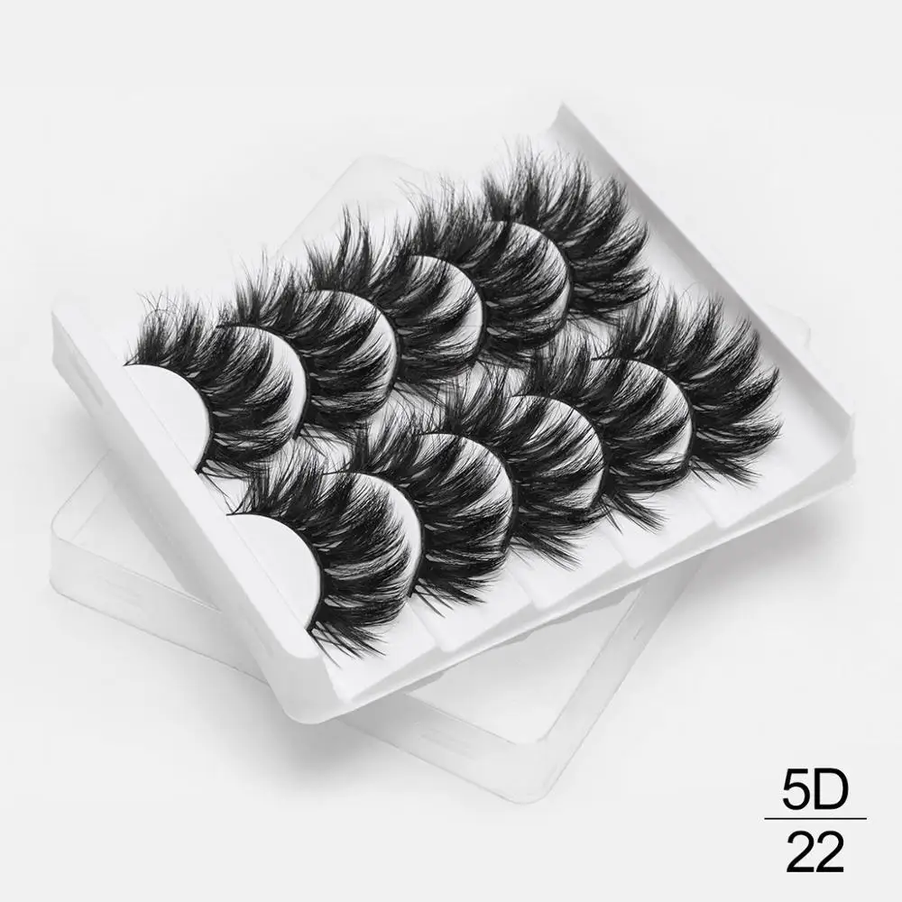 5D22 5 пар ресниц натуральные длинные 3D Искусственные норковые ресницы толстые ручная работа полная полоса ресницы Объемные мягкие норковые ресницы накладные ресницы - Цвет: 5D22