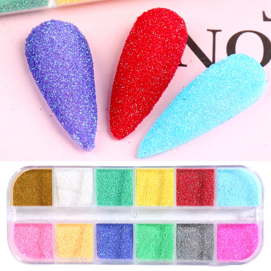 12 Сетки мермейд порошок для ногтей сахар Аврора блеск пигмент пыль постепенный 3D
