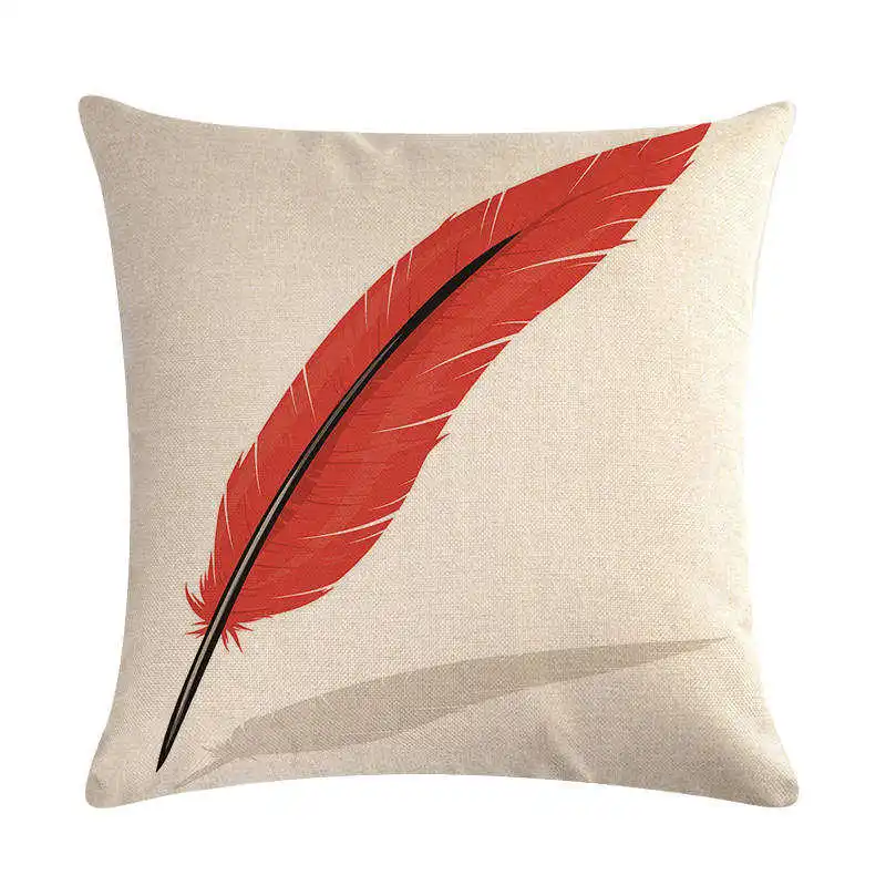 Дизайнерский льняной Хлопковый чехол для подушки с перьями домашний декор