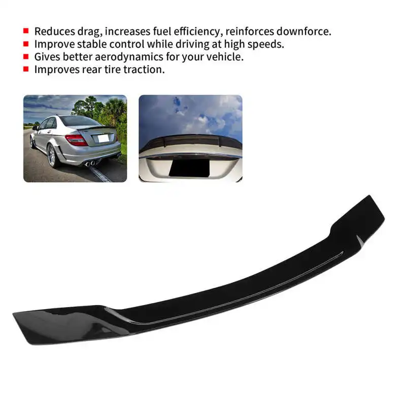 Новинка глянцевый черный спойлер для багажника утиного ключа подходит Mercedes Benz C