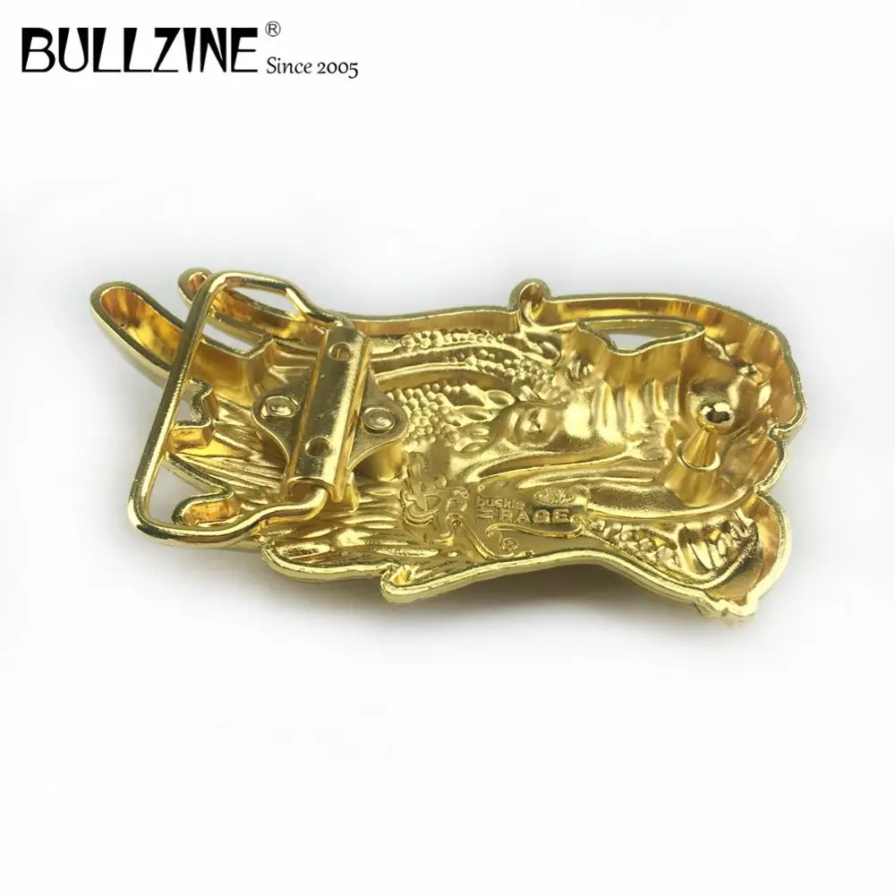 Bullzine цинковый сплав золотой дракон голова пряжка на ремешке ковбойский ремень