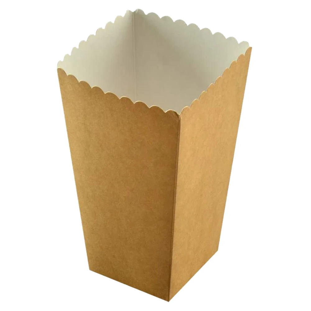 

20pcs Kraft Paper White Cardboard Popcorn Paper Box Sen Series Fresh Party Paper Box Chicken Popcorn Popcorn Box