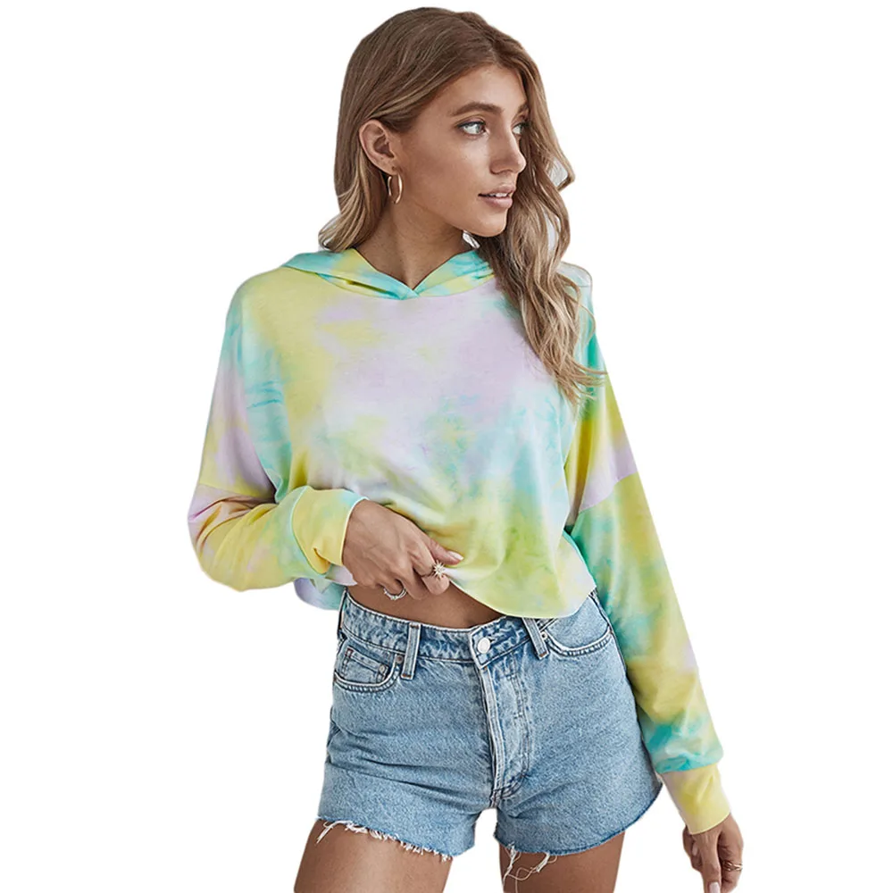 Модная женская одежда SEBOWEL свитшот осенне-Весенняя короткая Толстовка с длинным