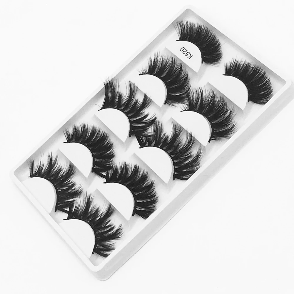 5 пар объемные ресницы из норки 25 мм|Накладные ресницы| |