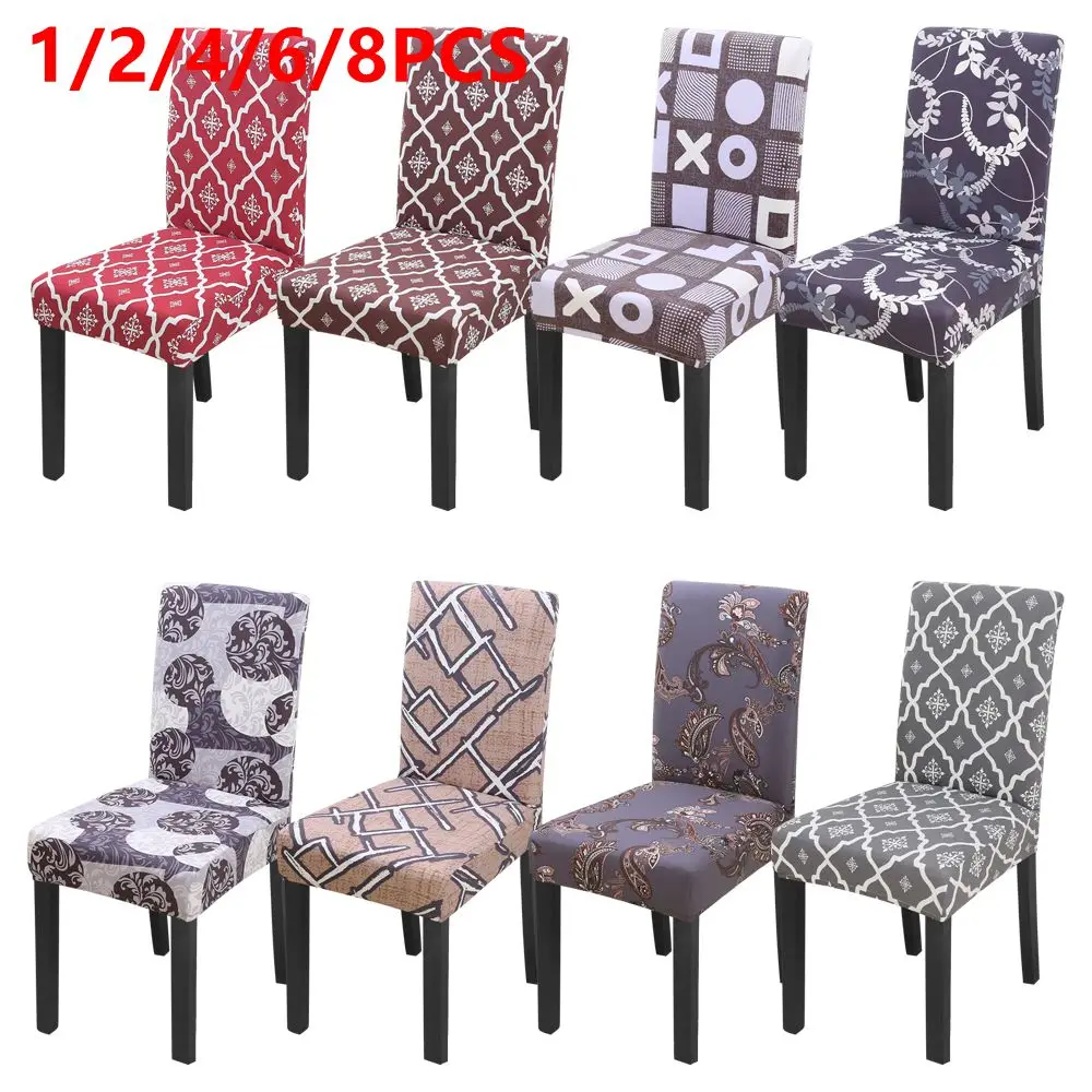 1/2/4/6 шт. спандекс эластичная однотонная Цвет чехлы для стульев чехлов на стулья