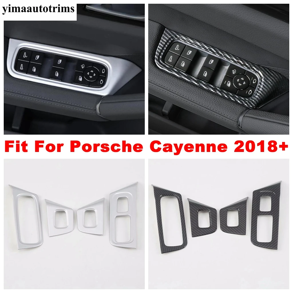 

Inner Door Armrest Window Lift Switch Button Panel Cover Trim Accessories For Porsche Cayenne 2018 - 2022 ABS Matte Interior Kit