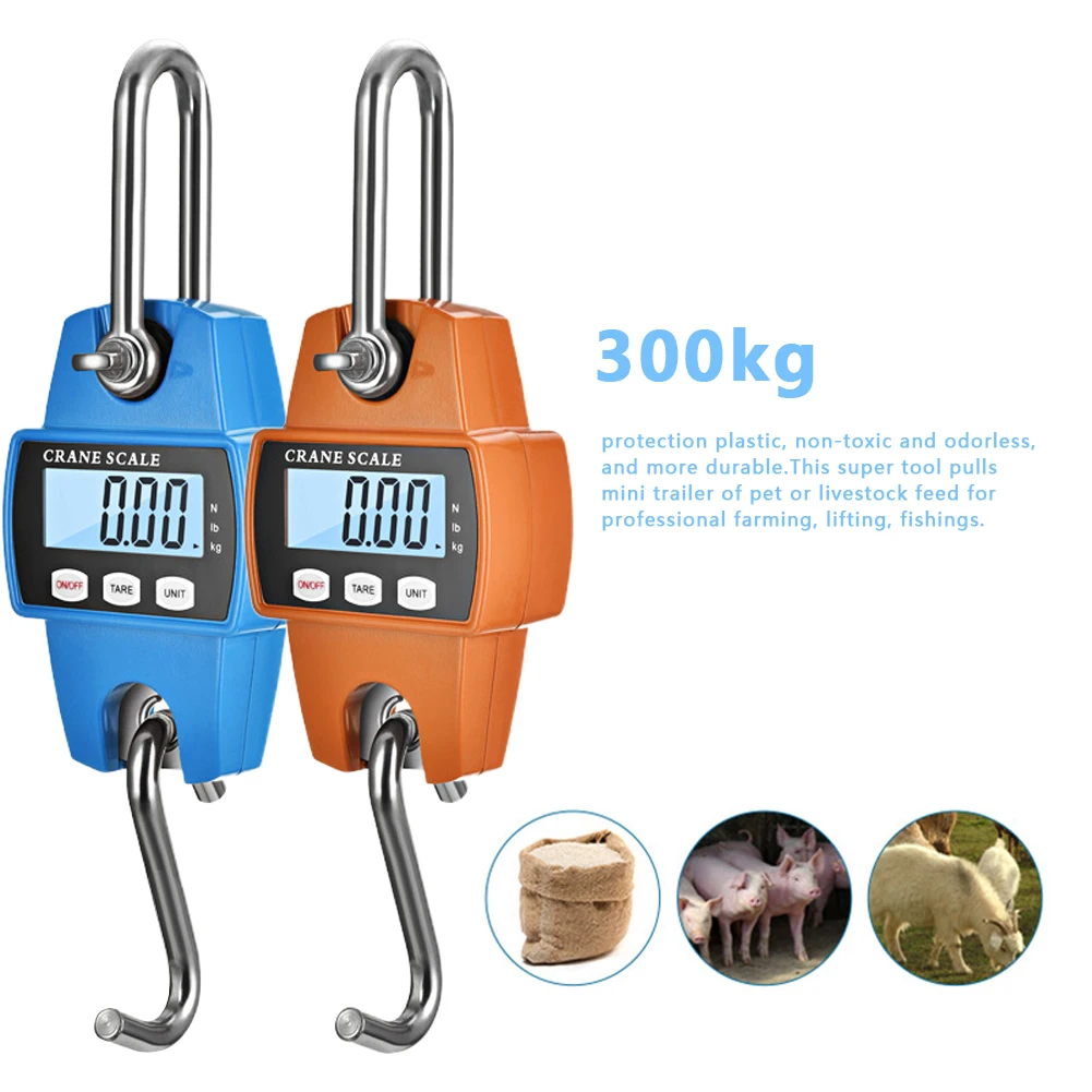 

300KG Kitchen Tool Digital Electronic Accuracy For Fishing Luggage Outdoor Heavy Duty Travel Farm With Hook Hanging Weight Scale