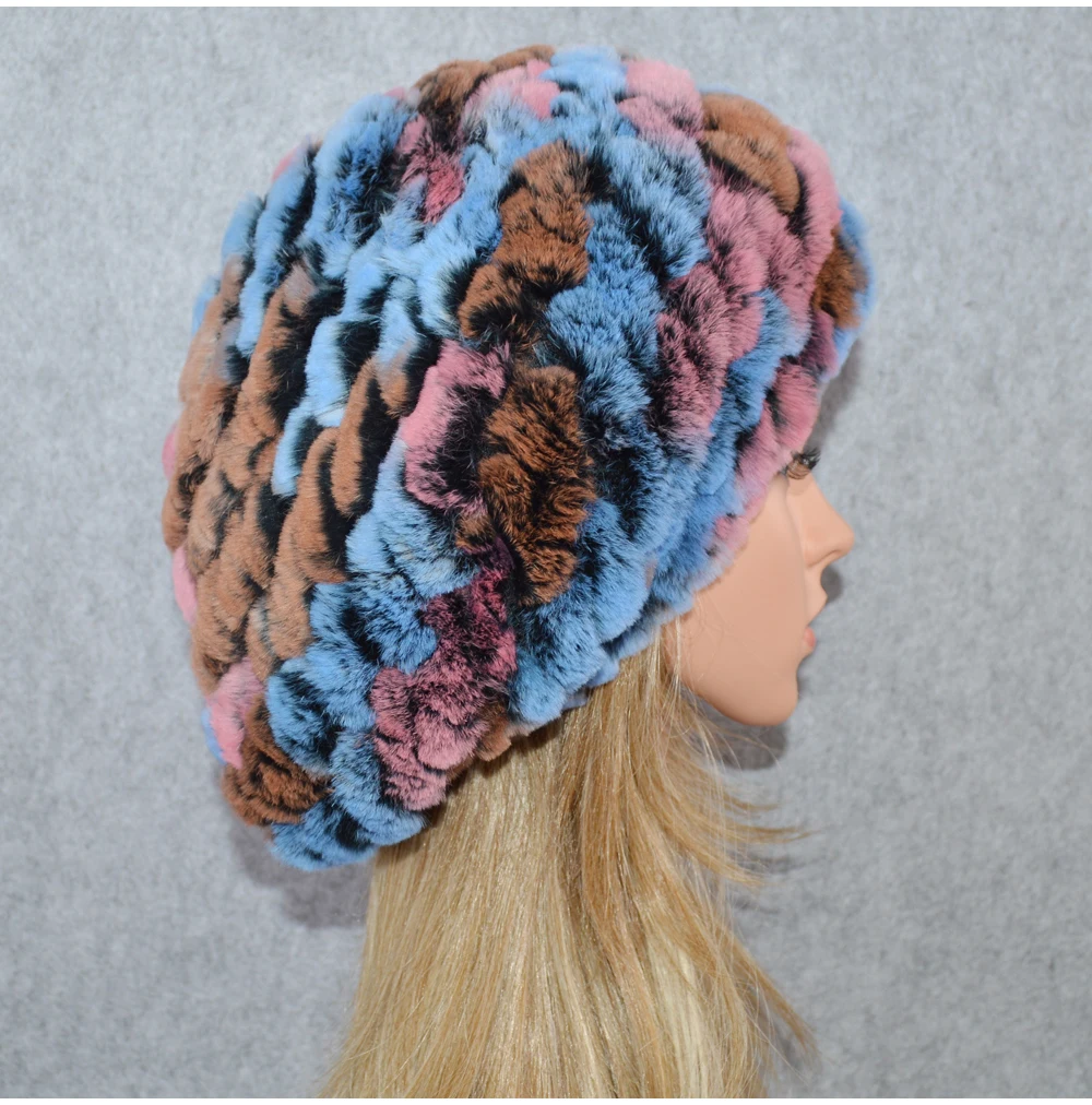 Женская меховая шапка для зимы из натурального кролика Рекс лисы 2019 новые модные