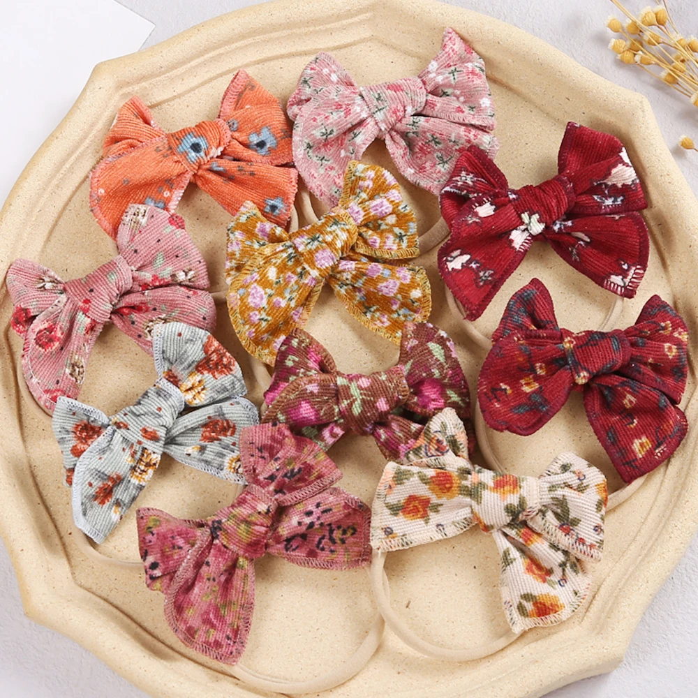 

Цветочные заколки для волос для девочек, 36 шт./партия, 3,5 дюйма, оптовая продажа, хлопковые заколки для волос с бантом или эластичная нейлонов...