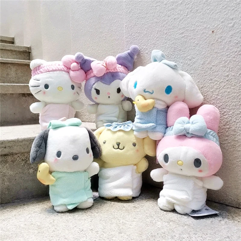 

Кавайная плюшевая игрушка Sanrio 20 см Kitty Kuromi My Melody Cinnamoroll Успокаивающая детская милая мягкая плюшевая игрушка подарок на день рождения для дет...