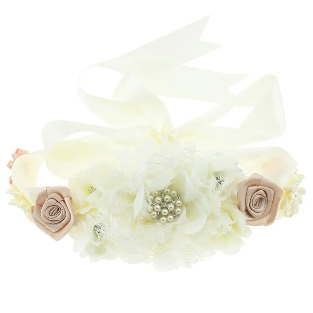 1 шт. женский ремень шифоновый кружевной цветок стразы жемчужный пояс свадебное