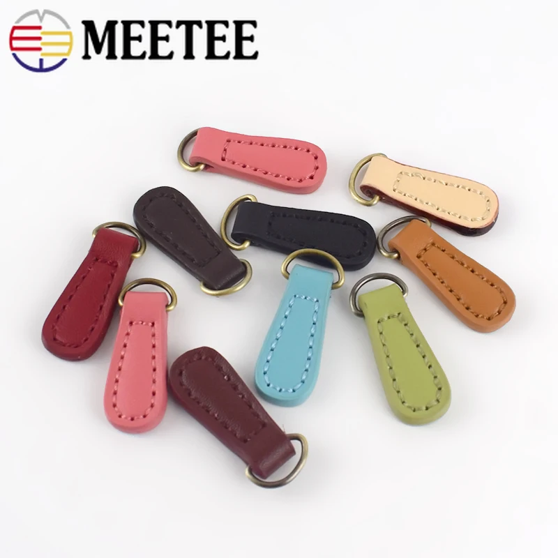20 штук Meetee 1 4*4 см двухслойная воловья кожа на молнии пулер застежки замок головы