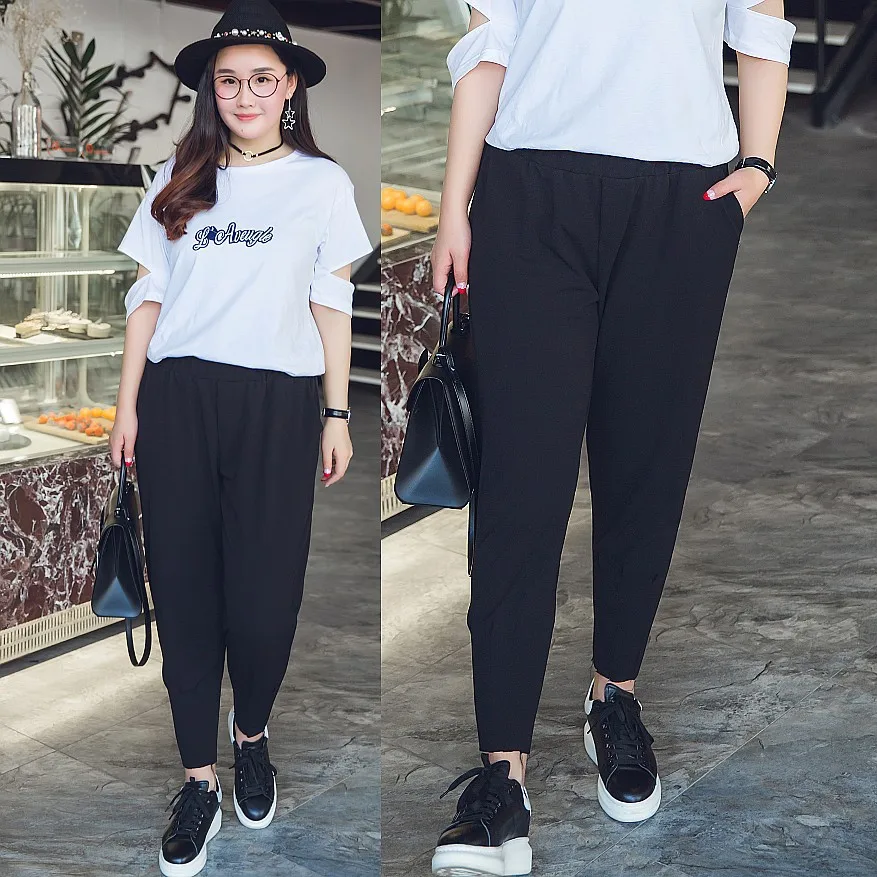 Брюки-султанки женские свободного покроя Стрейчевые брюки до щиколотки большие