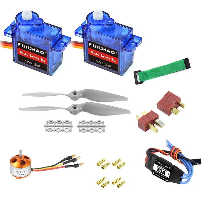 

A2212 2200KV/1400KV/1000KV бесщеточный двигатель 30A / 40A ESC SG90 9G Micro Servo с т/XT60 вилкой для RC самолета с фиксированным крылом