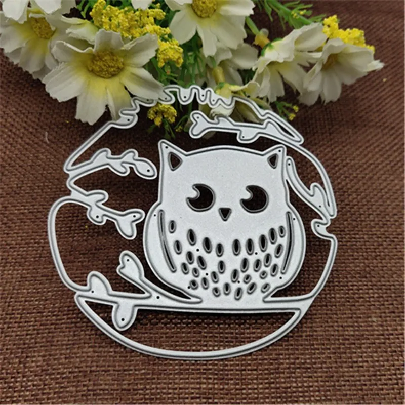 Штамп для резки ветвей совы кружева карточек металла шейкер сердце бумажная